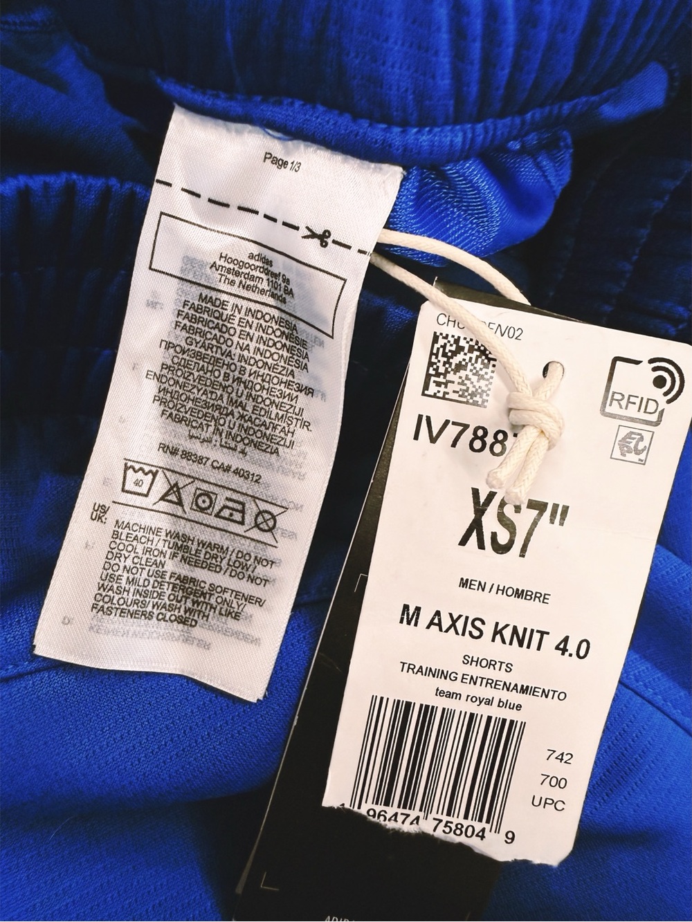 NWT Adidas Men’s Axis Knit 4.0 Royal Blue 7" Training Shorts, Size XS - Picture 7 of 9